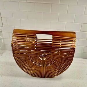 Cult Gaia Bamboo Ark Bag in Brown